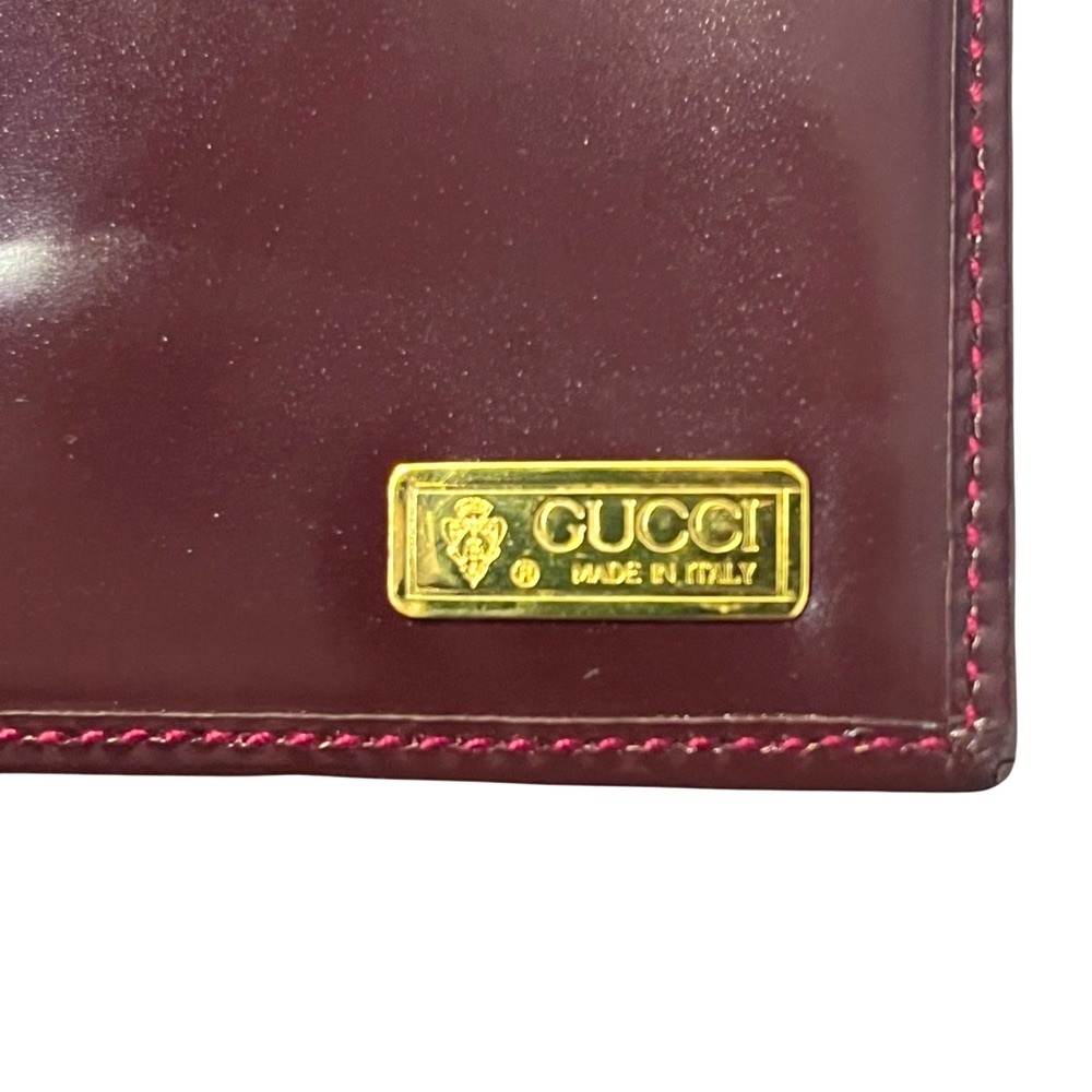 GUCCI RARE Vintage Kiss Lock Wallet in Burgundy Color - Picture 5 of 14